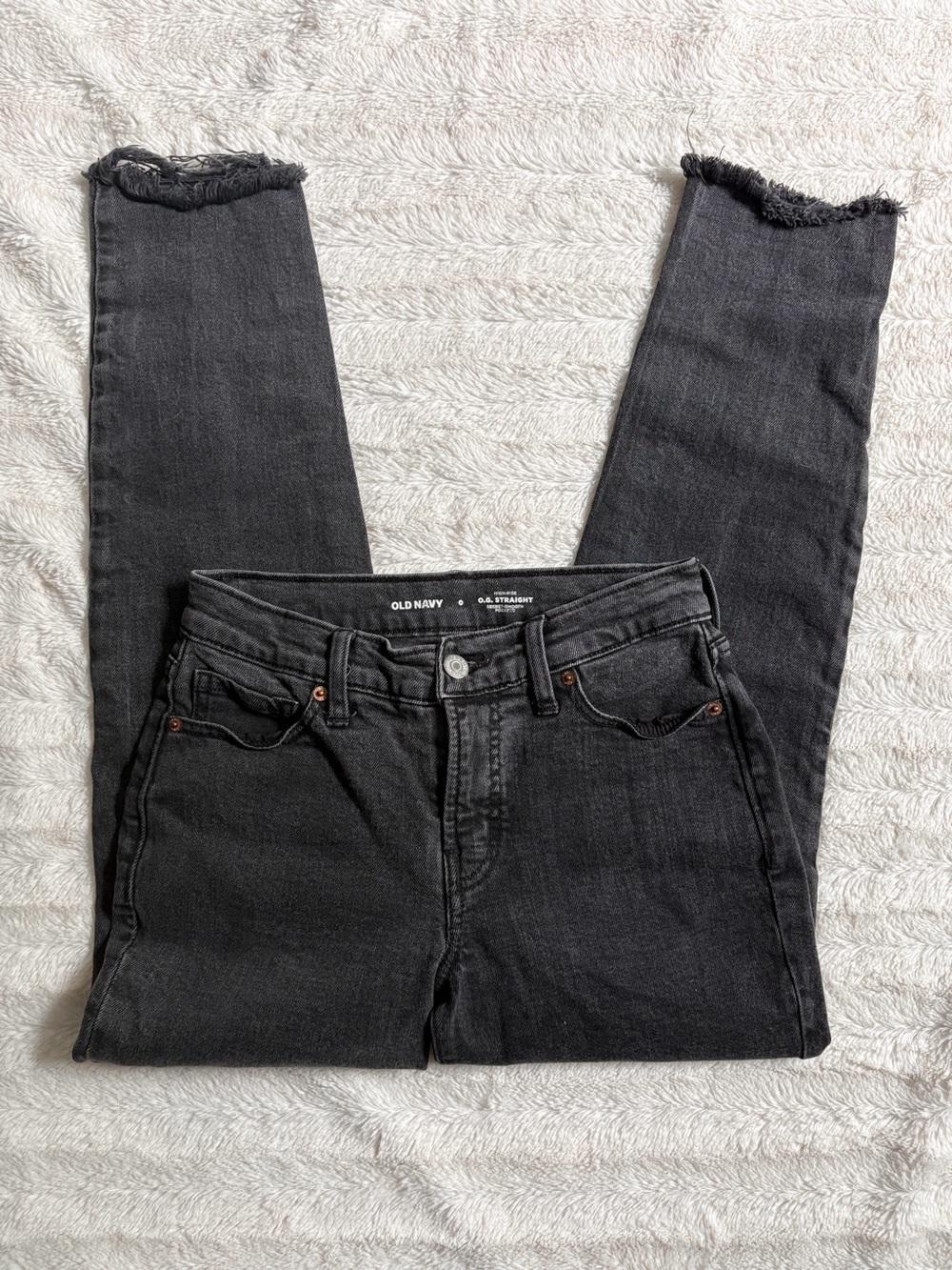 Old Navy Women's O.G Straight Jeans Size 0 High-Rise Black Jean